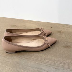 PRADA Nude Pointed Toe Ballerina Ballet Flat